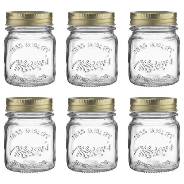 Voorraadpot MASON’S set van 6 transparant glas, aluminium - transparant - Capaciteit: 0.15 L
