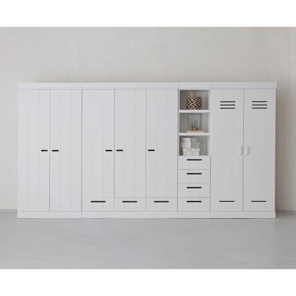 Drehtürenschrank Connect ohne Schubladen Weiß