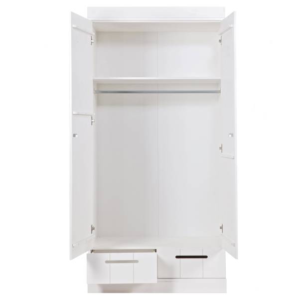 Drehtürenschrank Connect mit Schubladen Weiß - Breite: 94 cm