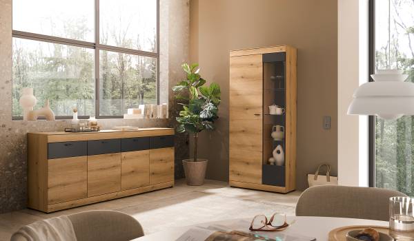 Sideboard Stavro Eiche Evoke Dekor / Anthrazit