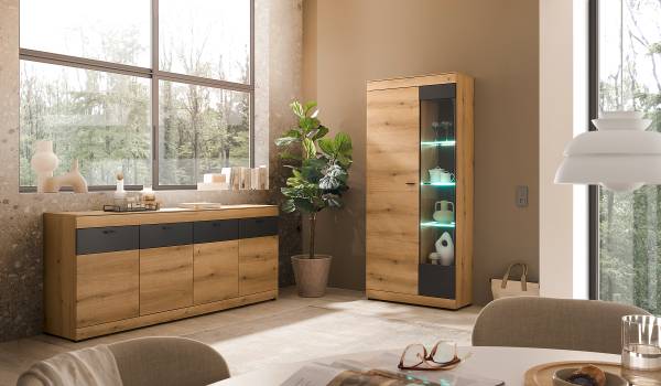 Sideboard Stavro Eiche Evoke Dekor / Anthrazit