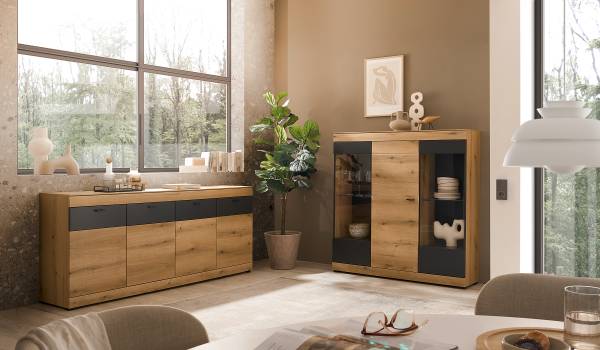 Sideboard Stavro Eiche Evoke Dekor / Anthrazit