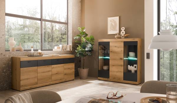 Sideboard Stavro Eiche Evoke Dekor / Anthrazit