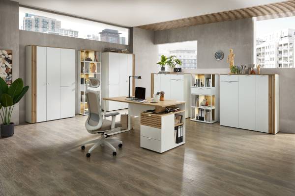 Aktenschrank Besco Typ B Matt Weiß - Höhe: 198 cm