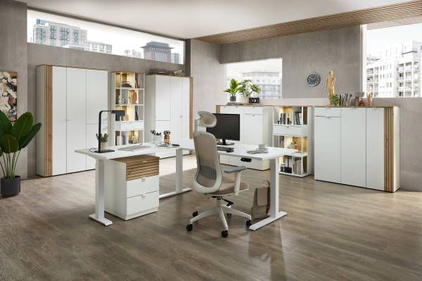 Aktenschrank Besco Typ B Matt Weiß - Höhe: 198 cm