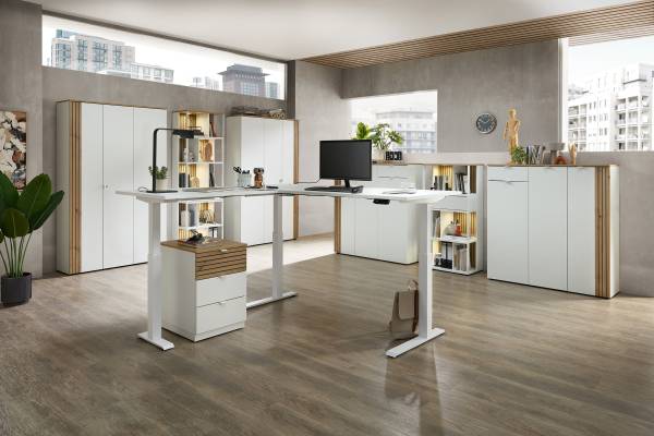 Aktenschrank Besco Typ B Matt Weiß - Höhe: 198 cm