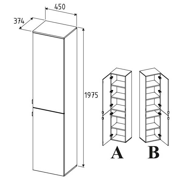Aktenschrank Besco Typ B Matt Weiß - Höhe: 198 cm