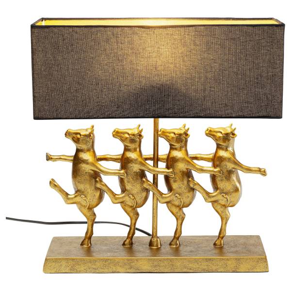 Tafellamp Dancing Cows linnen/polyresin - 1-lichts