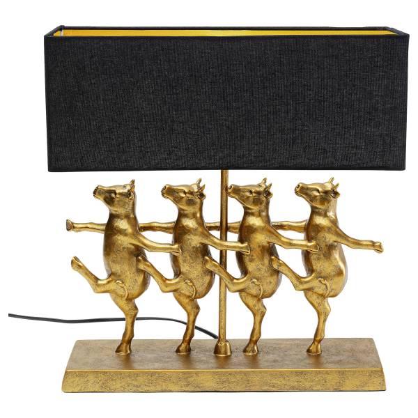 Tafellamp Dancing Cows linnen/polyresin - 1-lichts