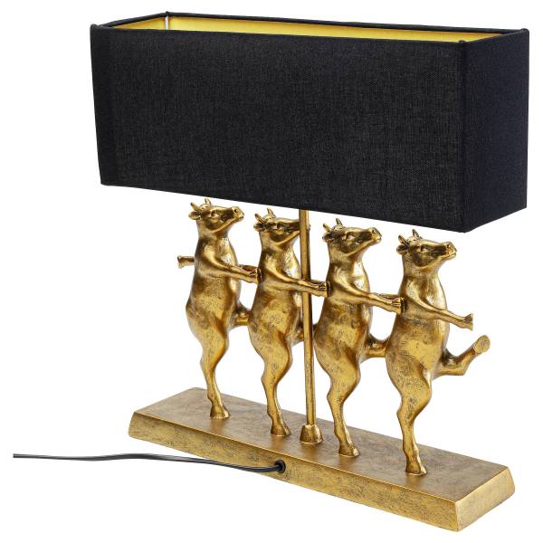 Tafellamp Dancing Cows linnen/polyresin - 1-lichts