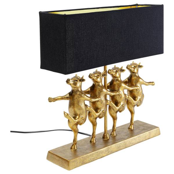 Tafellamp Dancing Cows linnen/polyresin - 1-lichts