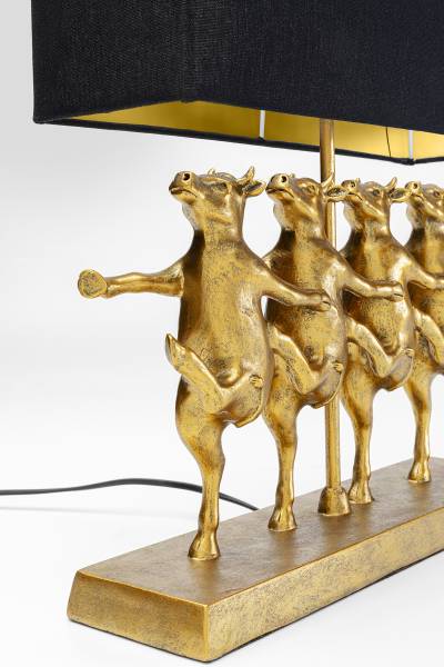 Tafellamp Dancing Cows linnen/polyresin - 1-lichts