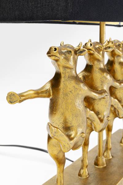 Tafellamp Dancing Cows linnen/polyresin - 1-lichts
