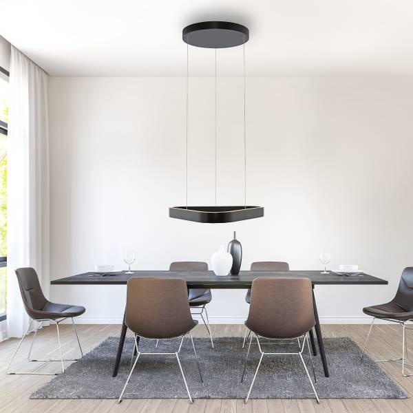 LED-Pendelleuchte Q-Stretto Typ E Polycarbonat / Aluminium - 2-flammig - Schwarz