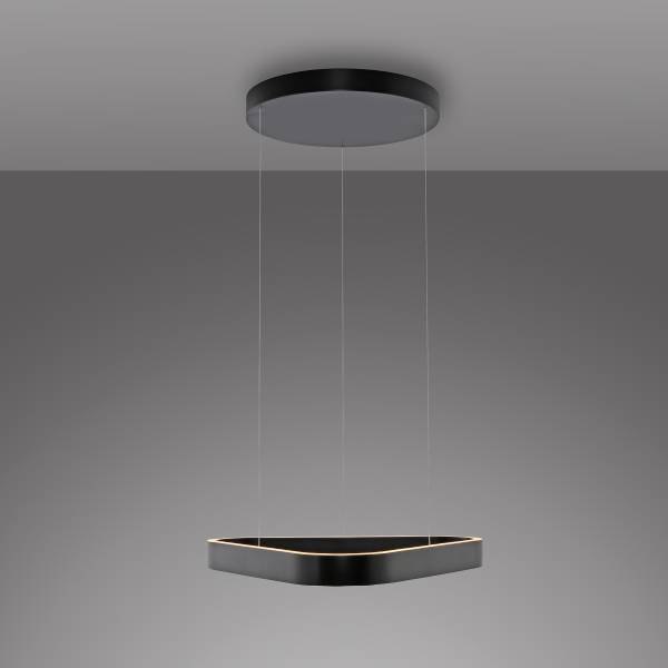 LED-Pendelleuchte Q-Stretto Typ E Polycarbonat / Aluminium - 2-flammig - Schwarz