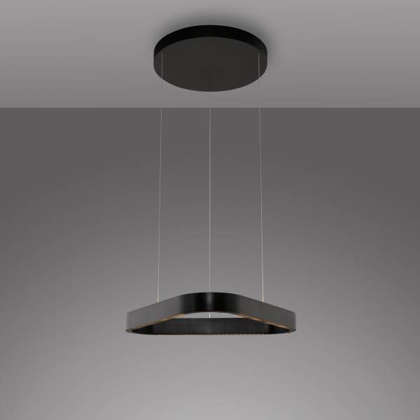 LED-Pendelleuchte Q-Stretto Typ E Polycarbonat / Aluminium - 2-flammig - Schwarz