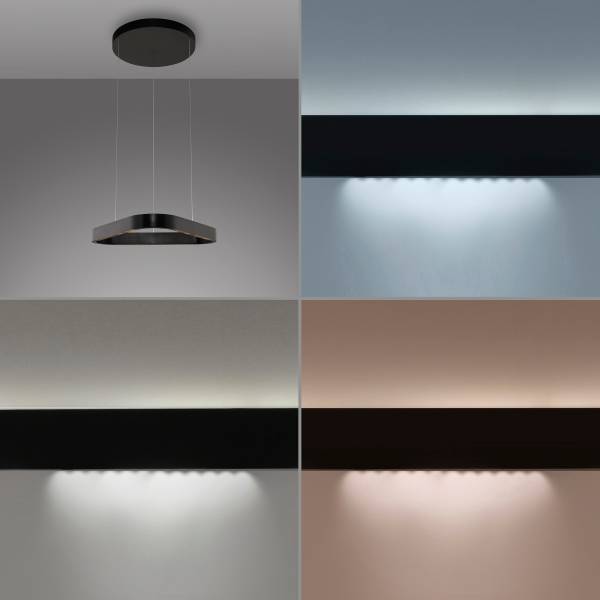 LED-Pendelleuchte Q-Stretto Typ E Polycarbonat / Aluminium - 2-flammig - Schwarz
