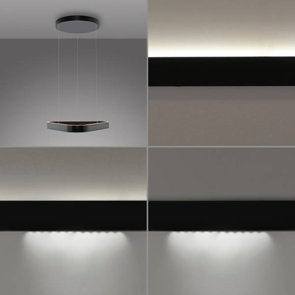 LED-Pendelleuchte Q-Stretto Typ E Polycarbonat / Aluminium - 2-flammig - Schwarz