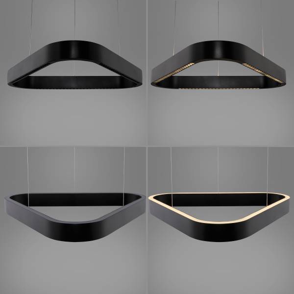 LED-Pendelleuchte Q-Stretto Typ E Polycarbonat / Aluminium - 2-flammig - Schwarz