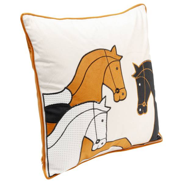Dekokissen Horse Trio Polyester in Samtoptik