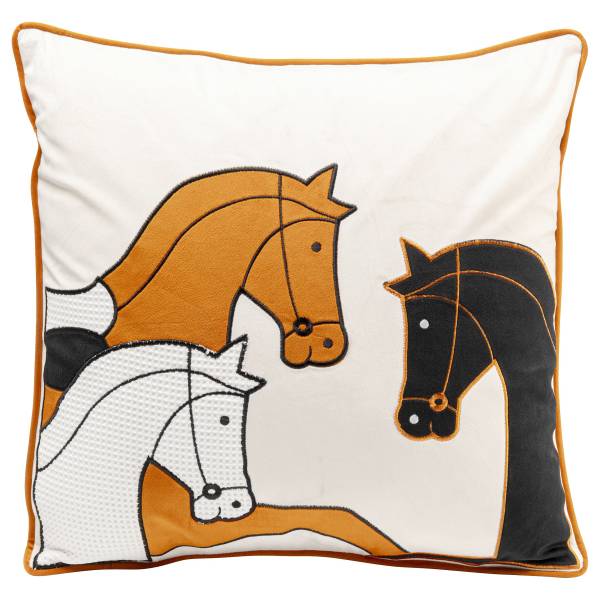 Dekokissen Horse Trio Polyester in Samtoptik