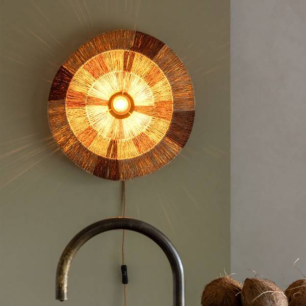 Applique Serengeti Jute / fer - 1 flamme - Diamètre : 45 cm