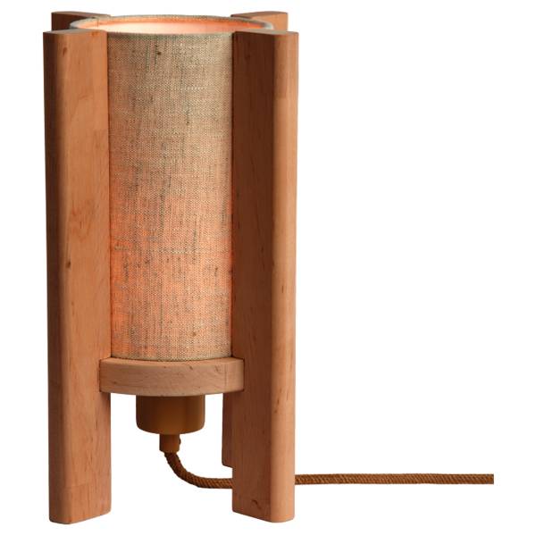 Lampada da tavolo Corsica Lino / Legno di ontano massello - 1 punto luce