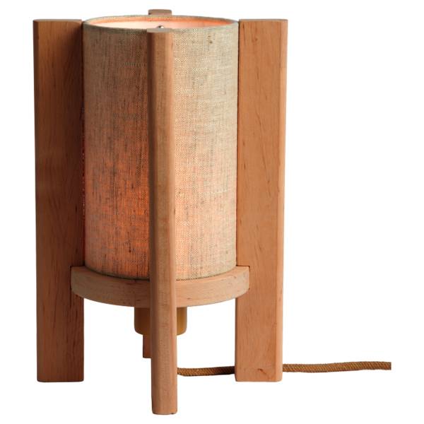 Lampada da tavolo Corsica Lino / Legno di ontano massello - 1 punto luce