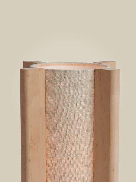 Lampada da tavolo Corsica Lino / Legno di ontano massello - 1 punto luce