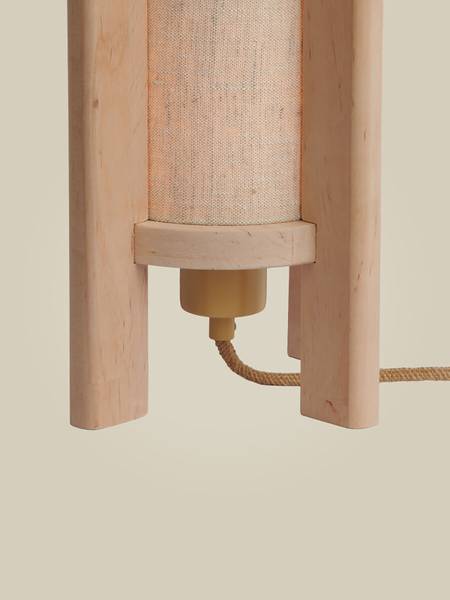 Lampada da tavolo Corsica Lino / Legno di ontano massello - 1 punto luce