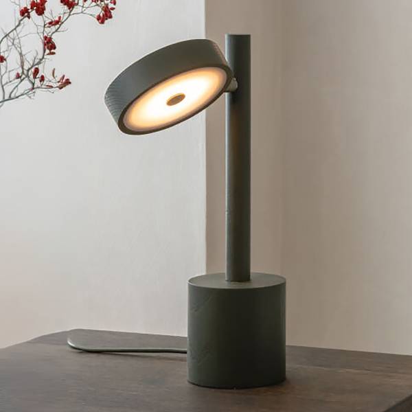 LED-tafellamp Okinawa kunststof/massief essenhout - 1-lichts - groen