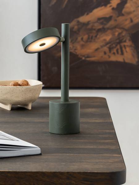 LED-tafellamp Okinawa kunststof/massief essenhout - 1-lichts - groen