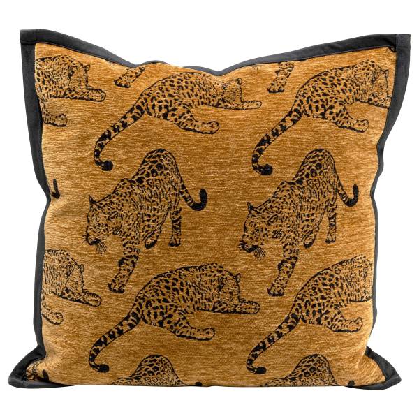 Dekokissen Tiger Polyester in Samtoptik - Braun