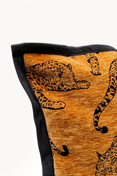 Dekokissen Tiger Polyester in Samtoptik - Braun