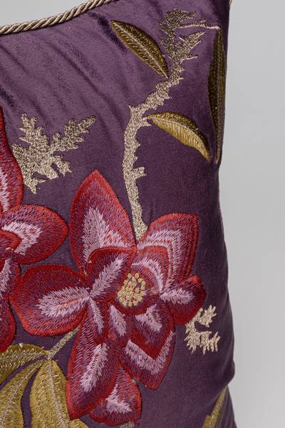 Dekokissen Lovely Flowers Lila Leinen