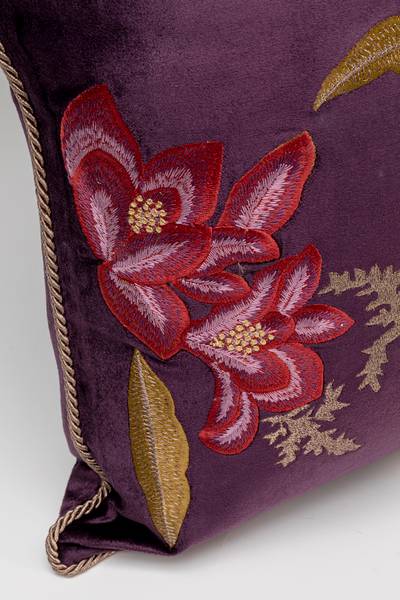 Dekokissen Lovely Flowers Lila Leinen