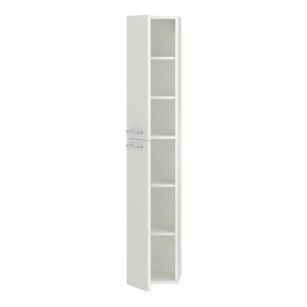 Midischrank MYBA I 2 Türen Weiß - Türanschlag links - Silber