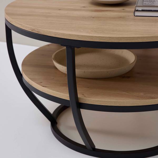 Couchtisch Telmann Eiche Artisan Dekor / Schwarz