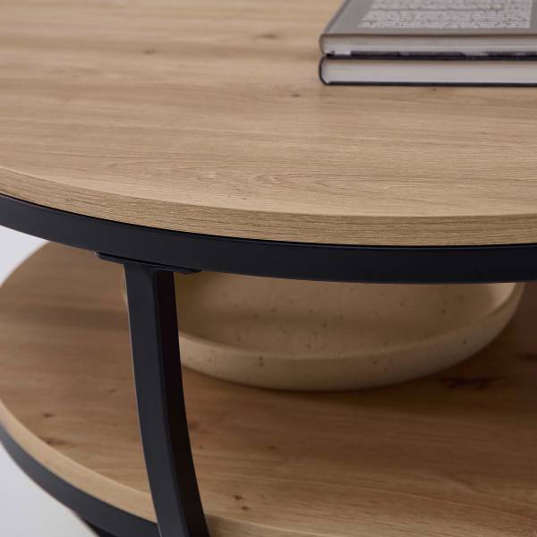 Couchtisch Telmann Eiche Artisan Dekor / Schwarz