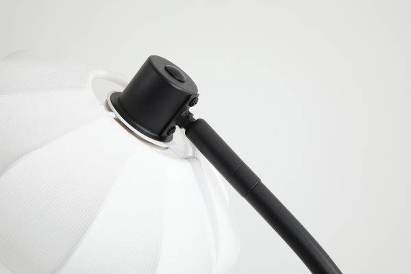 Tischleuchte Radiant Edelstahl / Textil - Weiß / Schwarz - 1-flammig