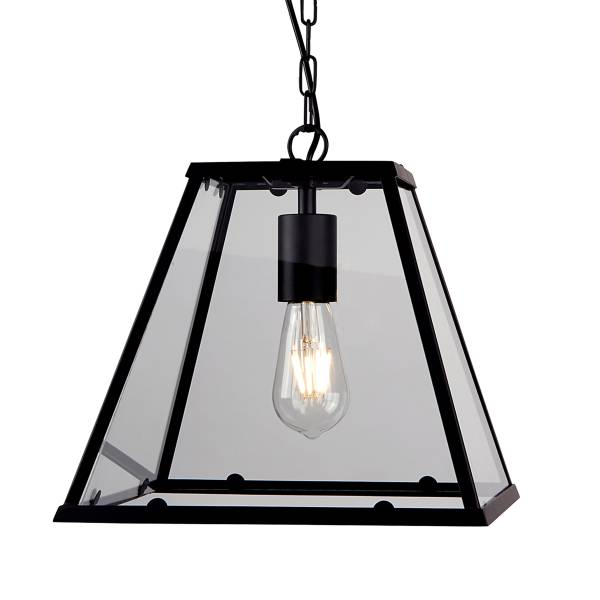Pendelleuchte Lantern Noir Edelstahl - Schwarz - 1-flammig