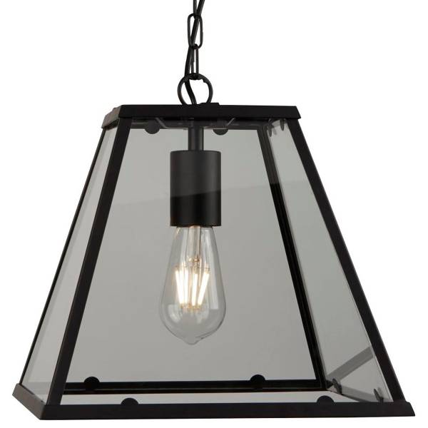 Pendelleuchte Lantern Noir Edelstahl - Schwarz - 1-flammig