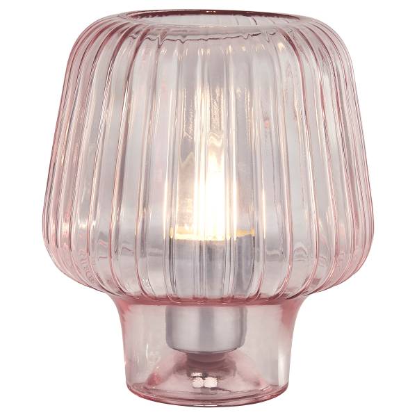Tischleuchte Aria Edelstahl / Klarglas - Rosa - 1-flammig
