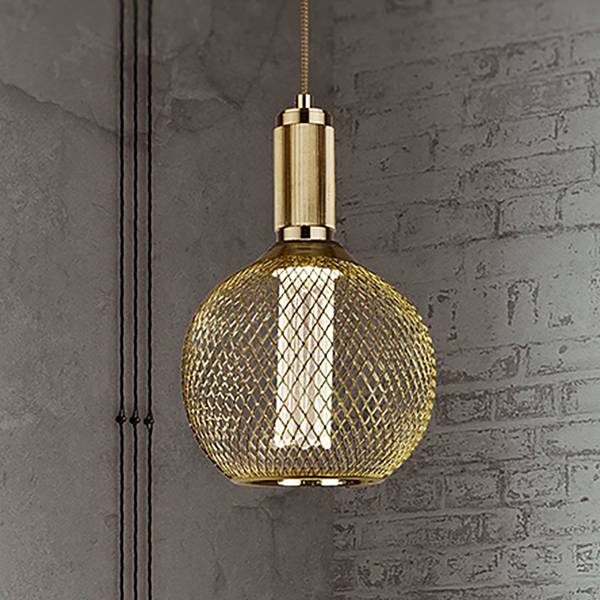 Leuchtmittel Wire Mesh Globe Edelstahl - Gold - Warmweiß