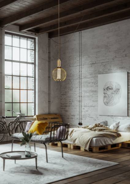 Leuchtmittel Wire Mesh Globe Edelstahl - Gold - Warmweiß