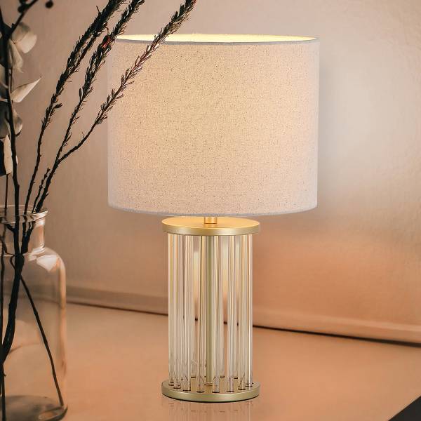 Lampe de table Swizzle Acier inoxydable - 1 flamme - Laiton
