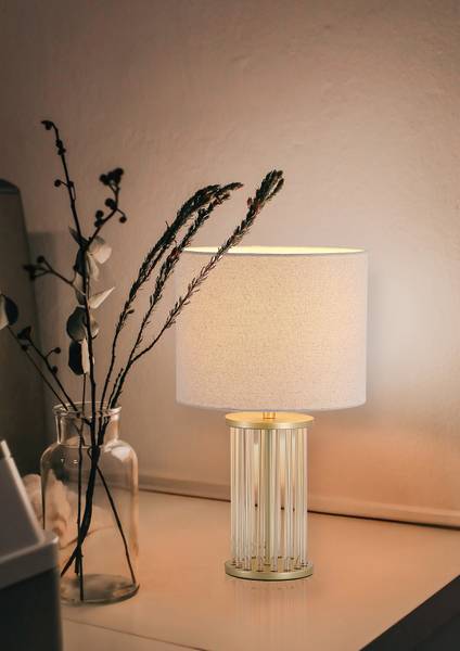 Lampe de table Swizzle Acier inoxydable - 1 flamme - Laiton