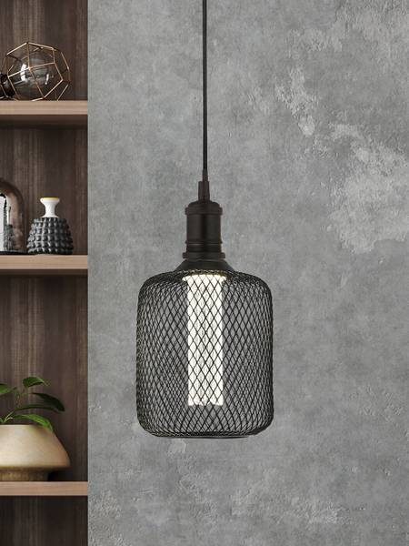 Leuchtmittel Wire Mesh Edelstahl - Schwarz - Universalweiß