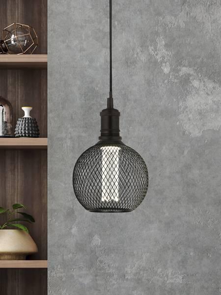 Leuchtmittel Wire Mesh Globe Edelstahl - Schwarz - Universalweiß
