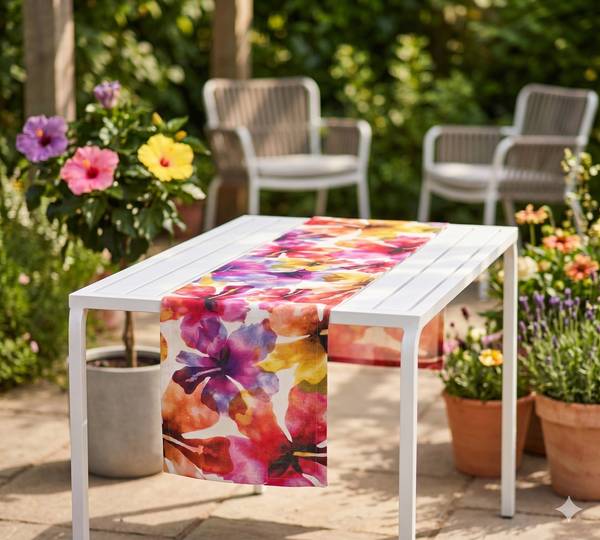 Tischläufer Hibiscus Polyester